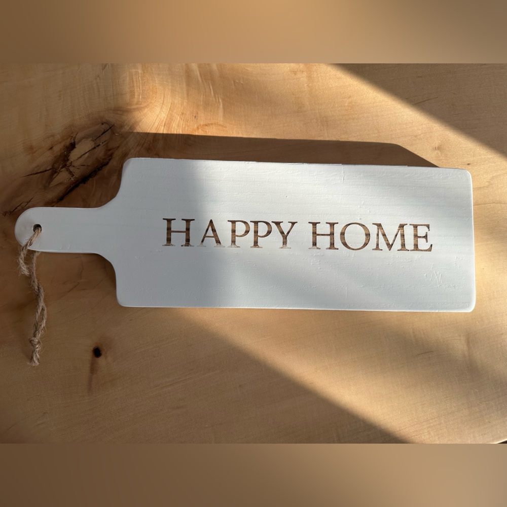 White 'Happy Home' Decorative Paddle